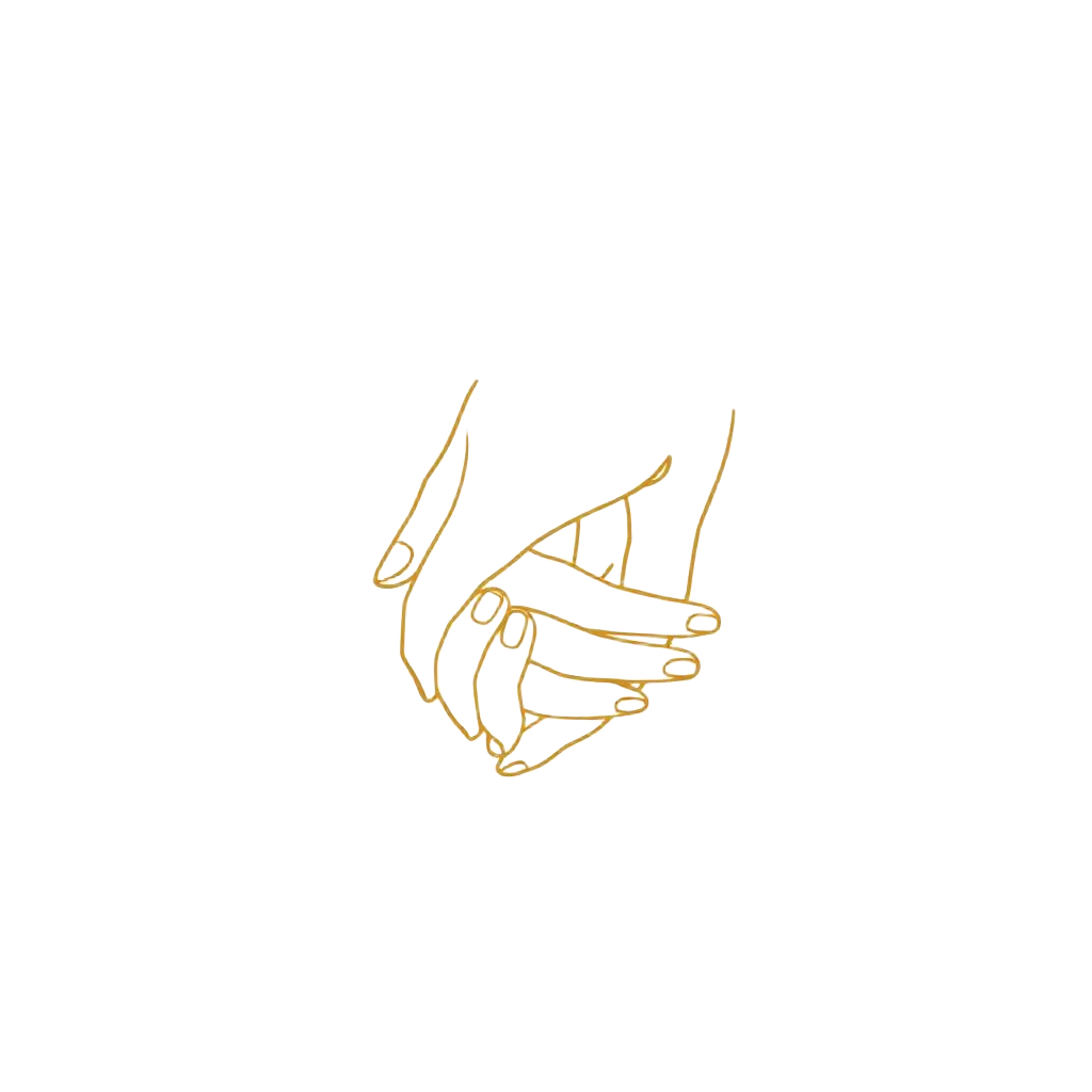 Illustration of two hands gently intertwined in partnership